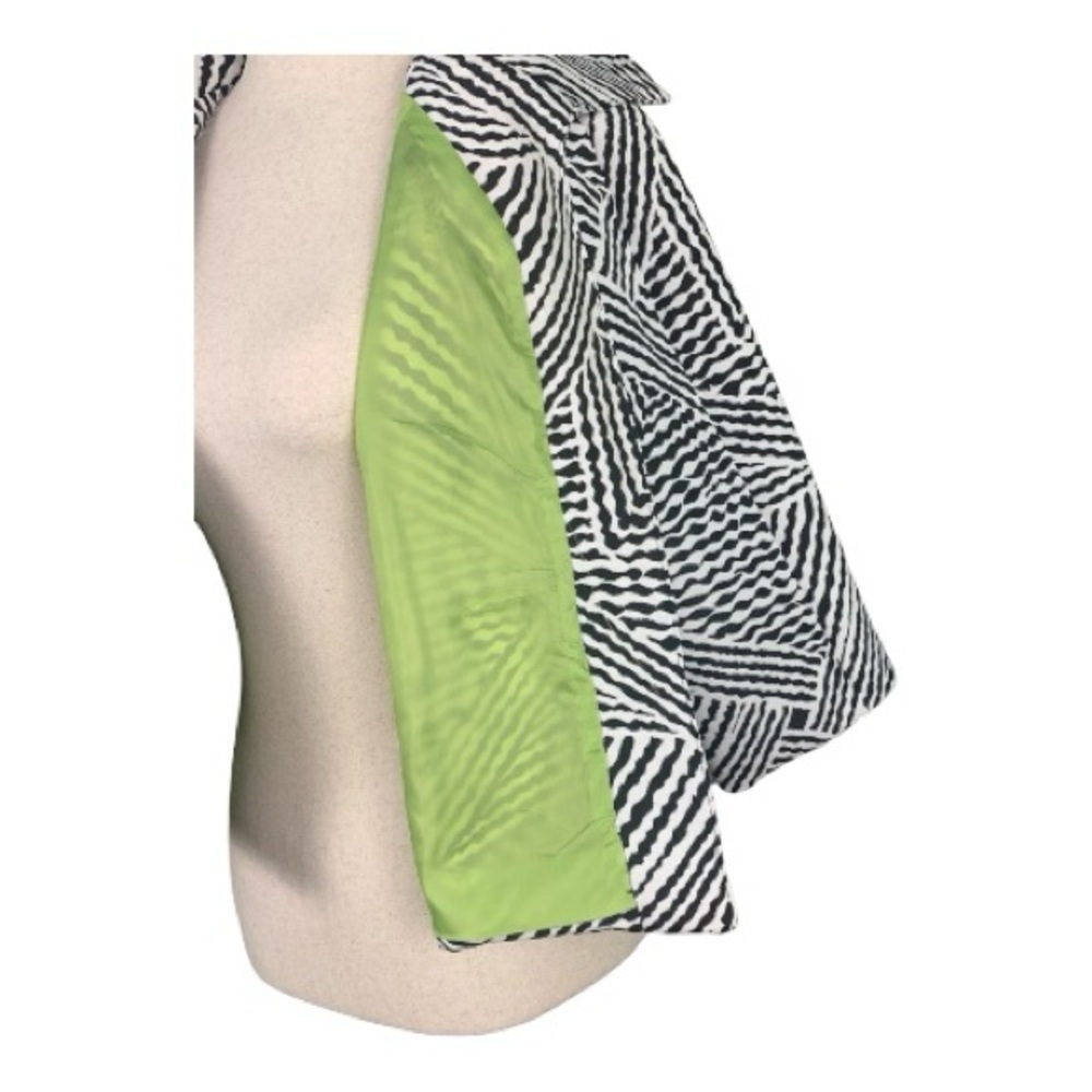 Stylish Black White Bold Abstract Pattern Jacket … - image 5